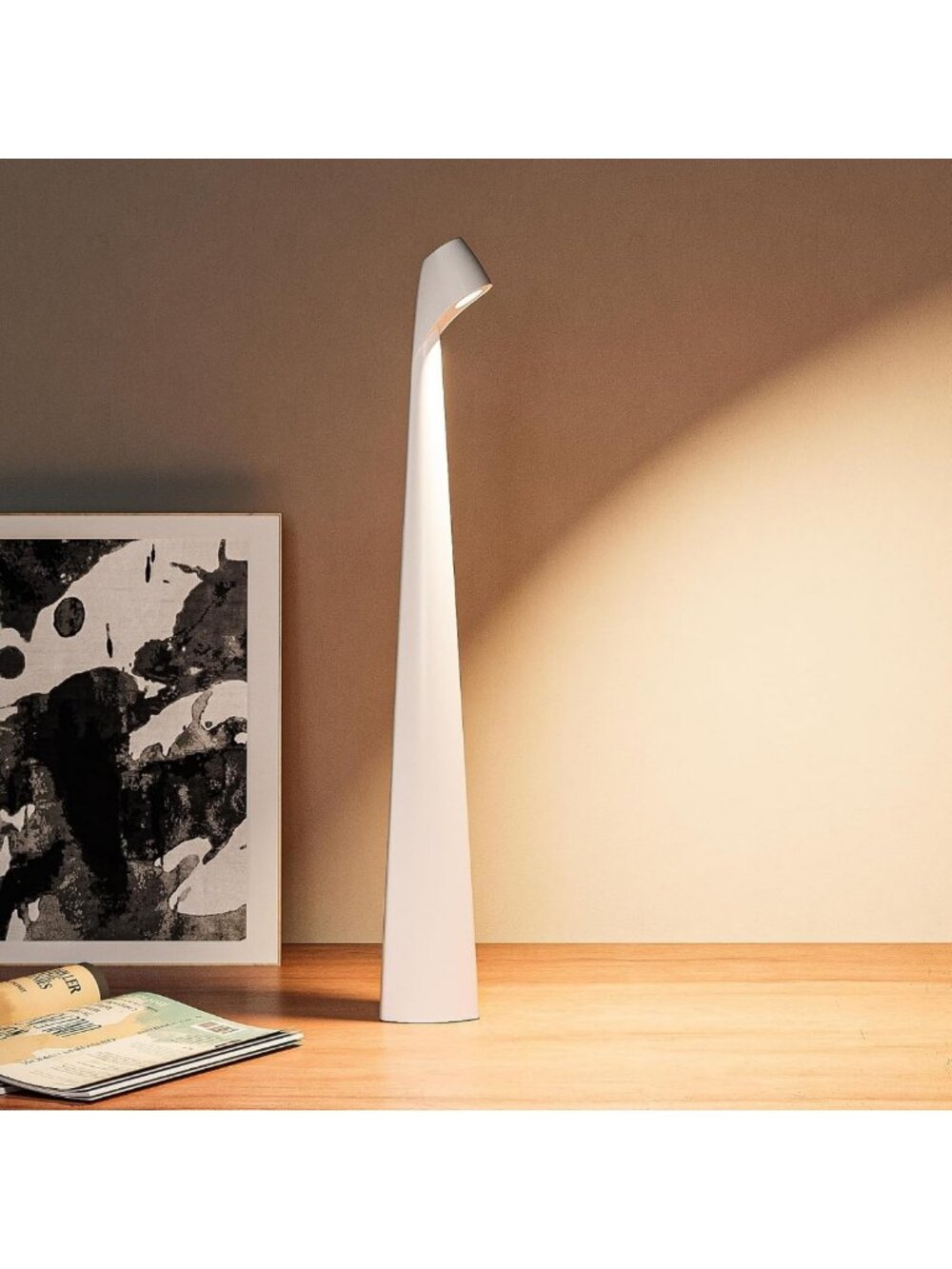 Stylish Cordless Rechargeable Metal Table Lamp with 3-Level Brightness - Home